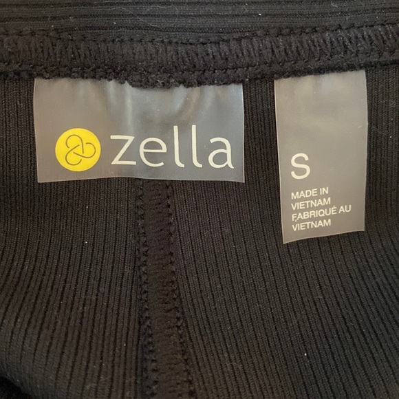 Zella Live In High Waist Rib Wide Leg Black Stretchy Pants - Picture 4 of 12